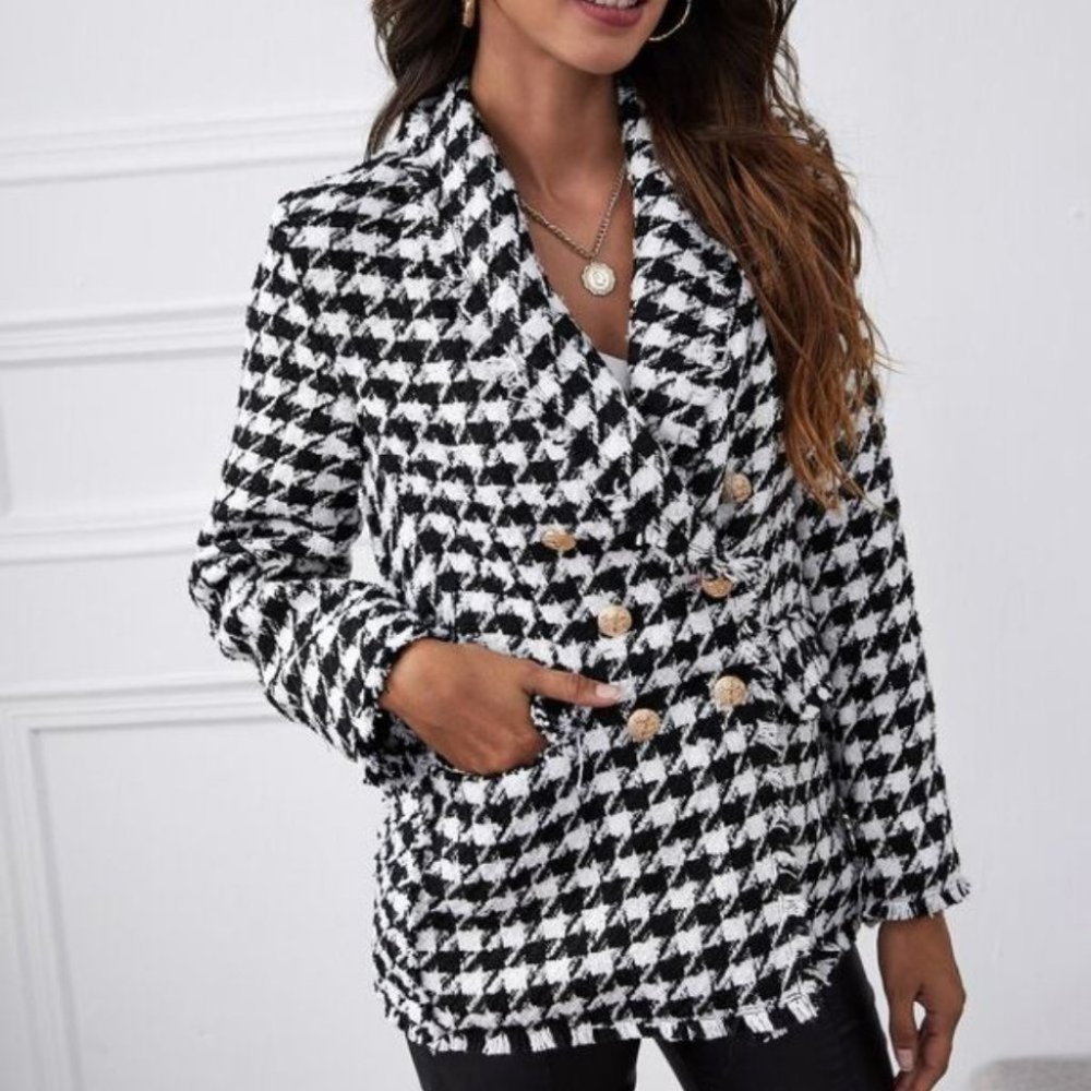 THE CLASSIC Houndstooth Blazer Jacket - Picture 3 of 16